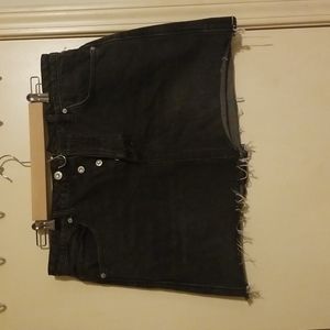 Black Jean Mini Skirt